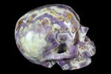 Realistic, Carved Chevron Amethyst Skull #116682-4